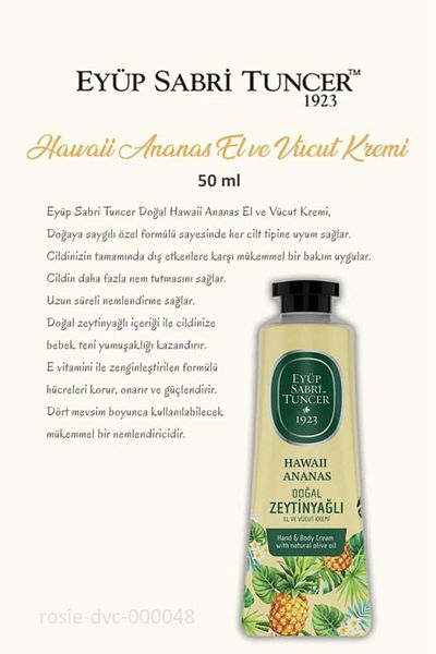Eyüp Sabri Tuncer 6 Pack Hand Cream the Adventure, Summer Dream, Pure Love, Silky Touch, Love Kisses, Hawaiian Pineapple 50 ml