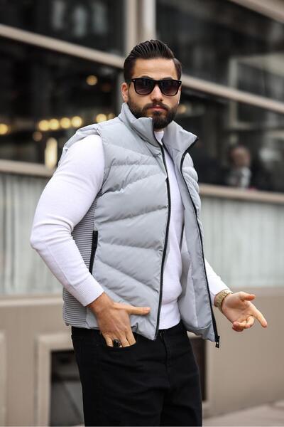 inpool Ανδρικό καπιτονέ πουπουλένιο γιλέκο - Standard-Fit, 3 τσέπες, USE2419