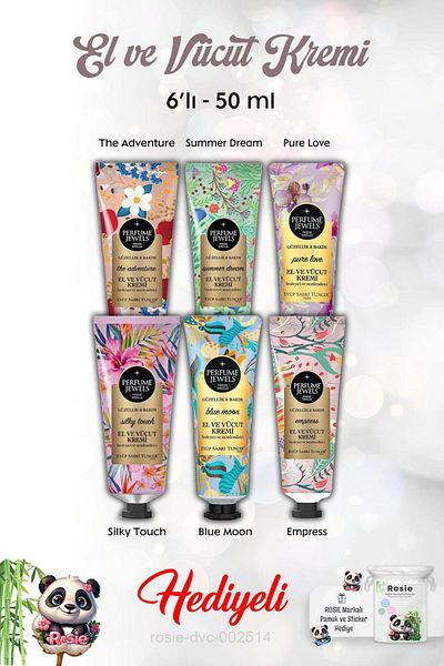 Eyüp Sabri Tuncer 50 ml Hand Cream 6 Pcs Blue Moon, Silky Touch, Pure Love, Summer Dream, the Adventure, Empress and Rosie