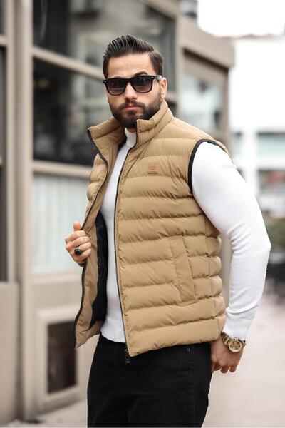 inpool Капитонирана стандартна жилетка с пухчета - стояща яка, двоен бод 24Use2478