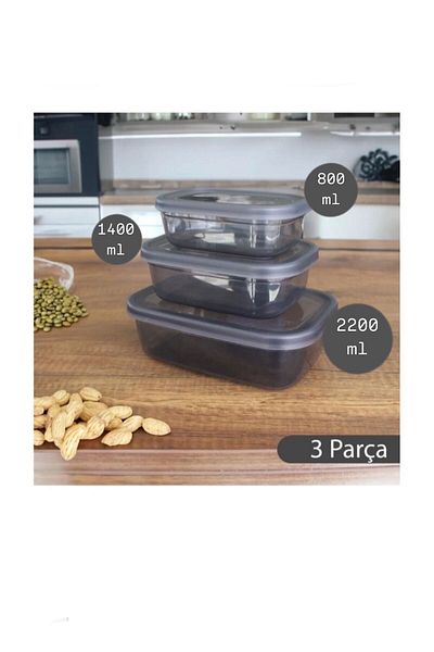 VİZYON 3 Pcs Leak-Proof Storage Container Fridge Organizer Icebox Organizer