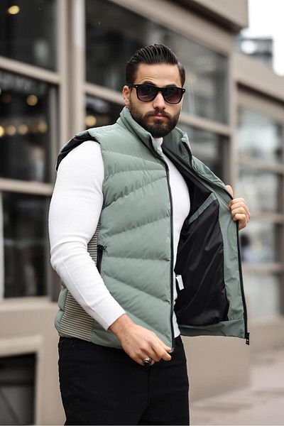 inpool Ανδρικό καπιτονέ πουπουλένιο γιλέκο - Standard-Fit, 3 τσέπες, USE2419