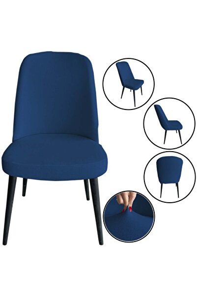 Home 4 Adet Petek Kumaş Gül Tipi Sandalye Kılıfı & Sandalye Örtüsü Seti