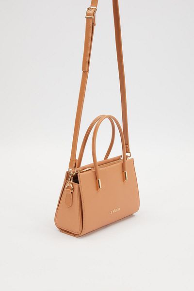 Levidor Camel-Camel Hidden Pocket Detailed Handbag
