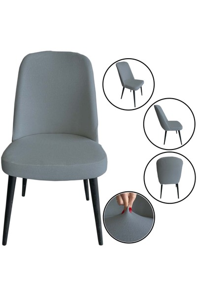 Home 6 Adet Petek Kumaş Gül Tipi Sandalye Kılıfı & Sandalye Örtüsü Seti