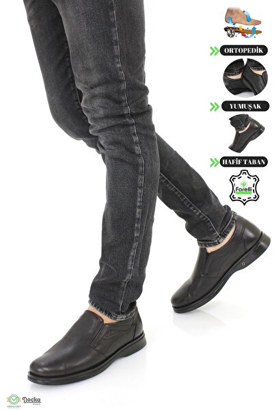 Forelli Erkek Ortopedik Bağcıksız Hakiki Deri Ayakkabı F4M/CM6921