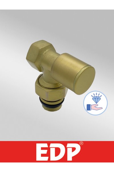 EDP MAT GOLD DEKORATİF KÖŞE RADYATÖR VANASI METAL VOLAN 1/2" PPRC