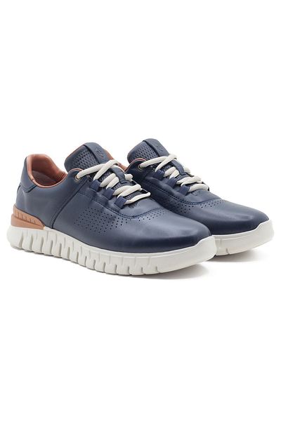 Barmea Pantofi de mers sport pentru bărbați 2405 bleumarin - piele naturală