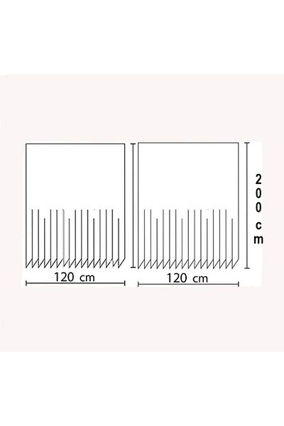 Zethome Double Winged Bathroom Curtain - 2X120X200 Ring Gift 5203