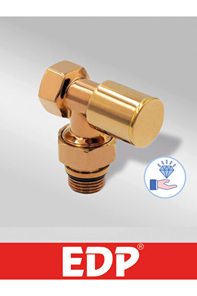 EDP ROSE TİTANYUM KAPLAMALI DEKORATİF KÖŞE RADYATÖR VANASI METAL VOLAN 1/2" PPRC