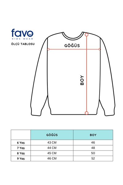 Favo Kids 6-9 Years Old Boys' Sweatshirt and Jogger Basic Set - Cotton, Raised, Chicago Printed