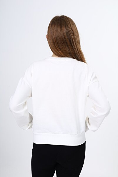 Toontoy Girls' Off-Shoulder Gauze School Sweatshirt