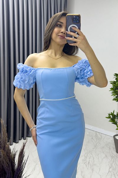zks grup tekstil Λευκό και λιλά μαργαριτάρι φόρεμα Princess Sle - Baby Blue, Μαύρο, Σμαραγδένιο Πράσινο