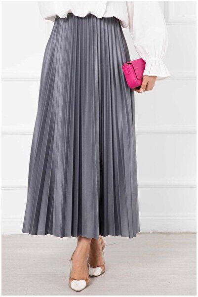 HEDİYE GİYİM 0008 Model Fusta Pliș din piele