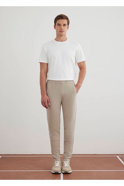 Boris Becker Stone Colored Knitted Fabric Jogger Pants