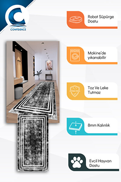 Confidence Home Machine washable non-slip base stain-resistant modern cutting runner kitchen runner carpet runner