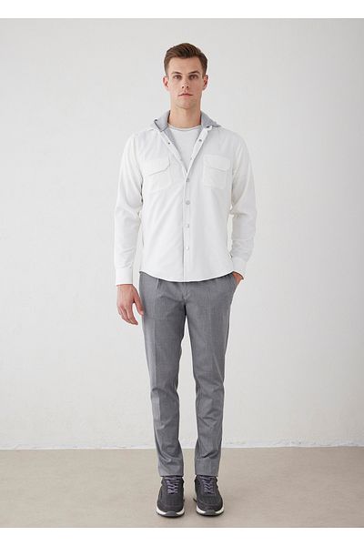 Boris Becker Off-White Color Hooded Velvet Shirt