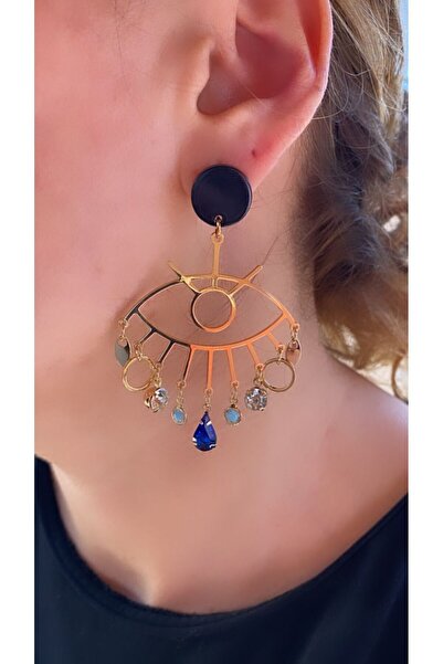 VNS Accessories Sallantılı İkili Tasarım Göz Küpe