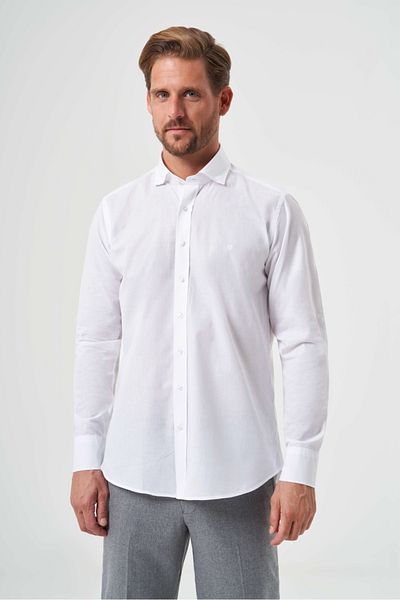 Bisse Мъжка спортна риза Regular Fit БЯЛА