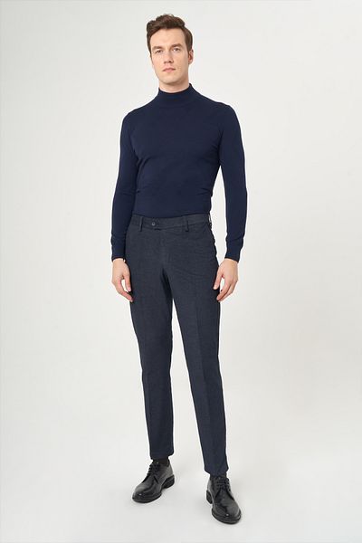 Bisse Αθλητικό ανδρικό παντελόνι με 4 τσέπες Velvet Light Navy Blue