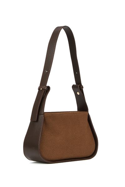 Newish Polo Geantă Oppo Suede Tan Baguette pentru femei