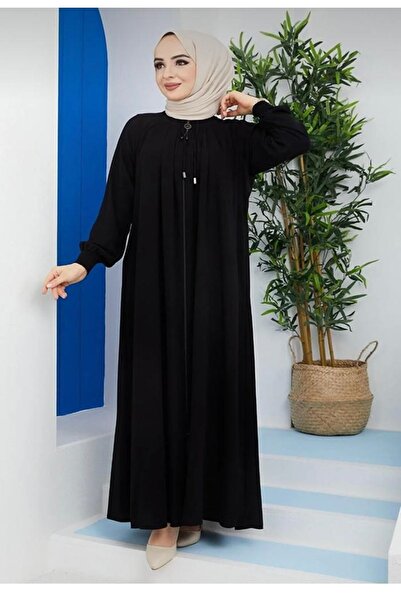 Zeynep Tesettür Robalı Model Ferace - Siyah