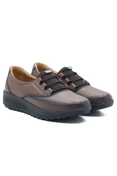 Barmea Genuine Leather Women's Casual Walking Shoes - 855 Coffee