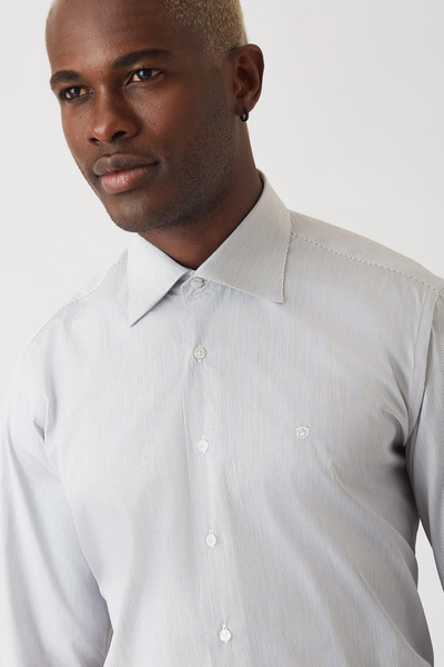 Bisse Regular Fit Uzun Kollu Kahve Klasik Erkek Gömlek