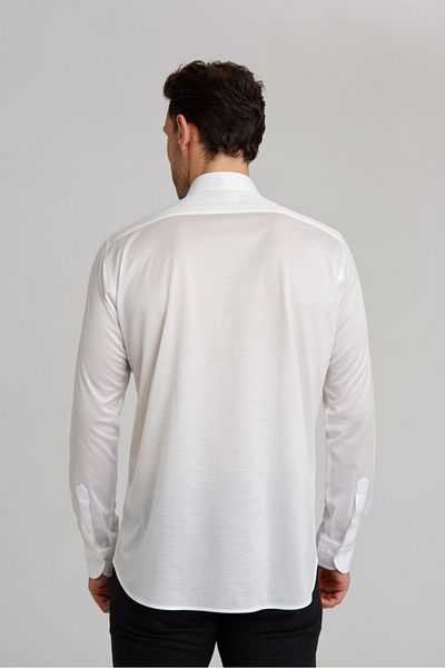 Bisse Platinum Regular Fit Long Sleeve Navy Blue White Shirt