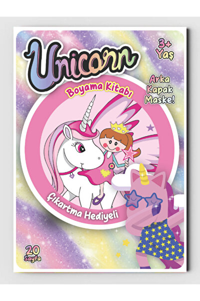 ZNC Unicorn Boyama Kitabı (20 Tam Sayfa), (Sticker  )