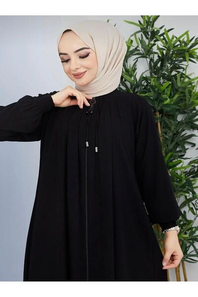 Zeynep Tesettür Robalı Model Ferace - Siyah