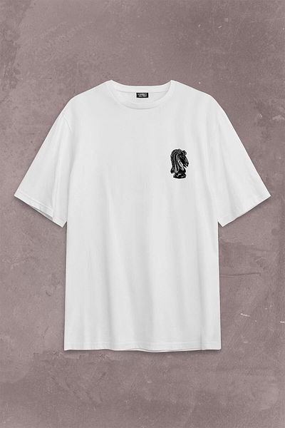 Kendim Seçtim Μπλουζάκι Unisex Oversize - Σκάκι Brain Teaser Μοτίβο βασίλισσας ματ
