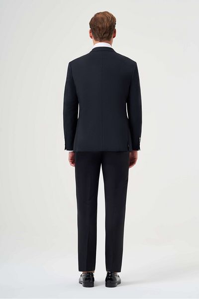 Bisse Men's Regular Fit Mono Collar 6 Drop Suit Navy Blue