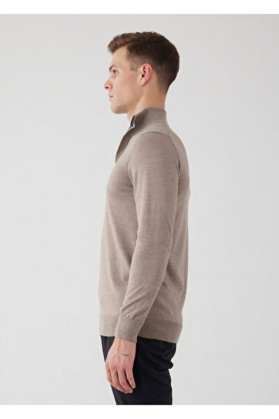 Boris Becker Bej Renk Yarım Patlı Triko