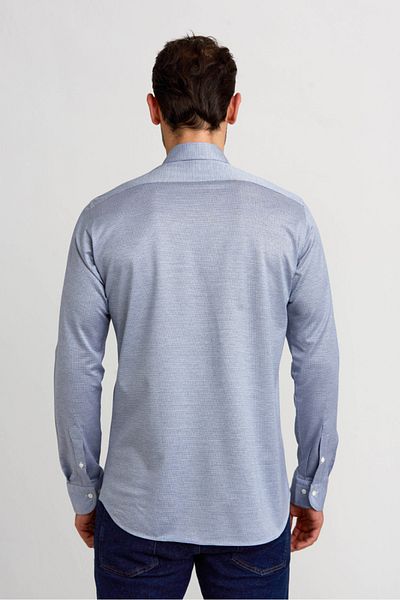 Bisse Platinum Regular Fit Long Sleeve Navy Blue Men's Shirt