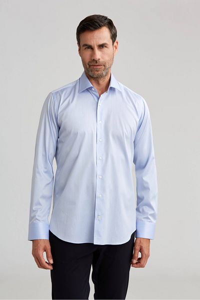 Bisse Platinum Regular Fit Long Sleeve Blue Men's Shirt