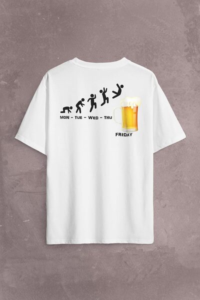 Kendim Seçtim Săptămâna Berii Vineri Weekend Beer Alcool Weekend Vacanță În spate Tricou cu imprimeu supradimensionat