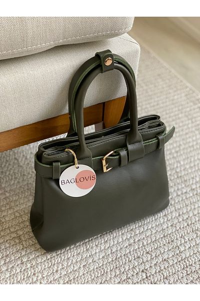 BAGLOVİS Women's Shoulder Bag with Front Belt Buckle Detail