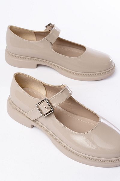 Moda Asmira Ysn-4444 Beige Patent Leather Casual Shoes
