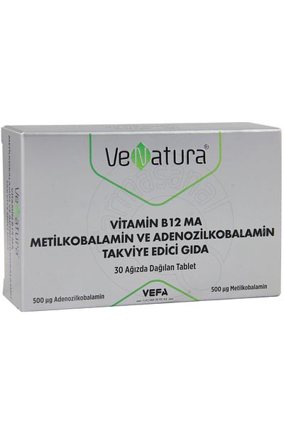 VeNatura Vitamin B12 Ma Methylcobalamin and Adenosylcobalamin 30 Tablets
