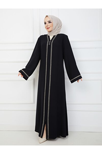Zeynep Tesettür Hira Model Abaya - Siyah