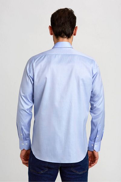 Bisse Platinum Regular Fit Long Sleeve Blue Men's Shirt