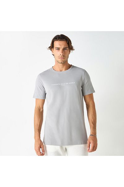 Iconic Typographic Print Crew Neck T-shirt With Short Sleeves