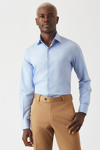 Bisse Modern Fit Long Sleeve Blue Classic Men's Dark