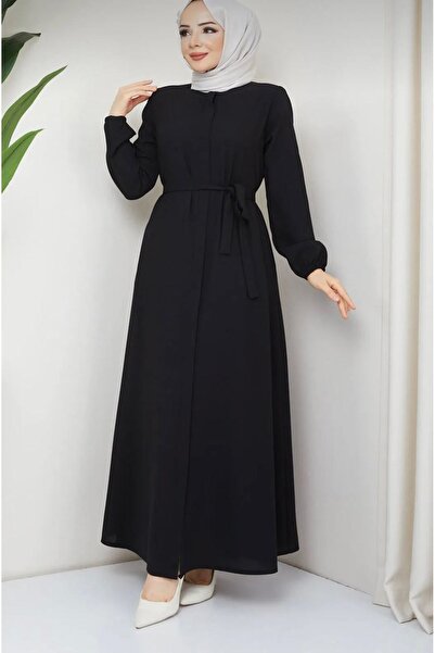Zeynep Tesettür Klasik Düz Model Abaya - Siyah
