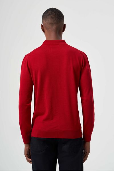 Bisse Men's Zipper Detailed Knitwear RED
