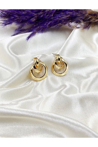 Eylülün Takısı Gold Color Nested Hoop Earrings