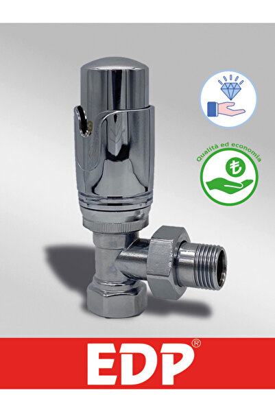 EDP Kromajlı Dekoratif Termostatik Köşe Radyatör Vanası 1/2" Pprc