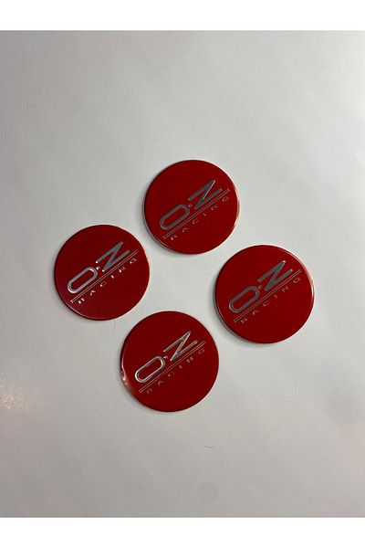 OTOMOR AKSESUAR Oz Racing 60mm Carbon-Red Sticking Label - Rim Logo Emblem