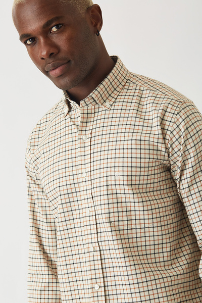 Bisse Regular Fit Uzun Kollu Kahve Spor Erkek Gömlek